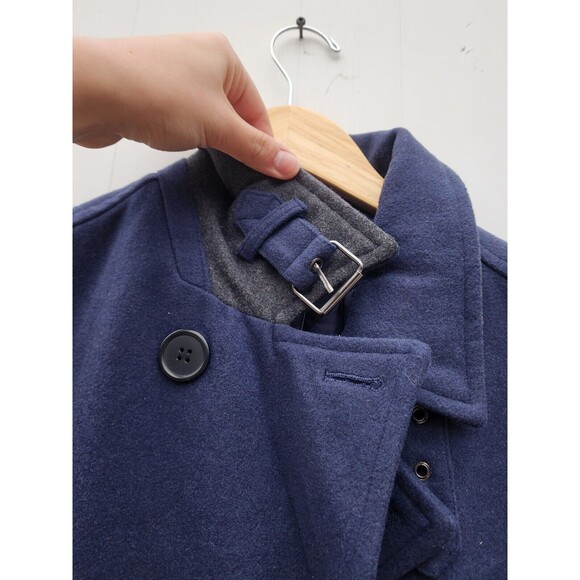 Bleeker & Broad Men's Navy Wool Blend Coat Jacket Sz S - Picture 4 of 9